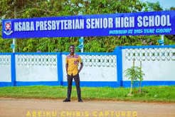 Entrance view of Nsaba Presbyterian Senior High School